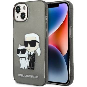 KARL LAGERFELD Кейс Karl Lagerfeld KLHCP14MHNKCTGK за iPhone 14 Plus 6.7"", черен / черен, твърд, Gliter Karl&Choupette