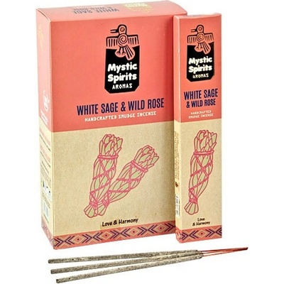 Mystic Spirits vonné tyčinky Biela Šalvia & Divoká Ruža 15 g