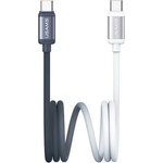 USAMS BICOLOR кабел за данни Type-C - Type-C, 120cm, ЧЕРНО/БЕЛО SJ756USB01 (SJ756USB01)