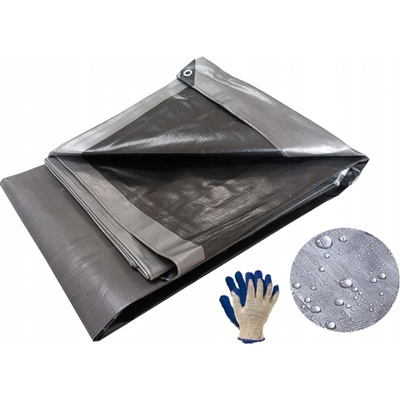ShopJK KRYCÍ plachta STŘÍBRNO ČERNÁ 4X5 M 260G/M2 – Zboží Dáma