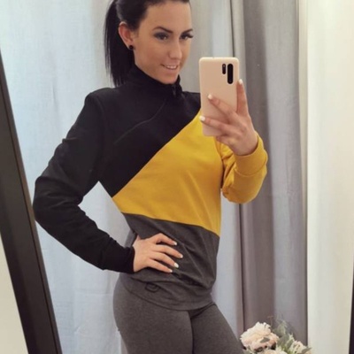 NDN Športová mikina dámska Bonnie čierno-žltá