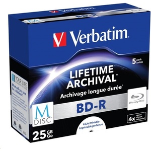 Verbatim MDisc BD-R(5-pack)Jewel/4x/25GB (43823)