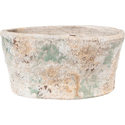 Clayre & Eef béžový antik terakotový květináč Teracci M 22x13x11 cm