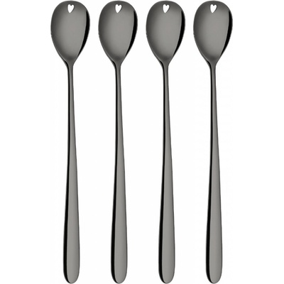 Sola Latté lyžičky so srdiečkom sivé 4 ks set Love Cutlery