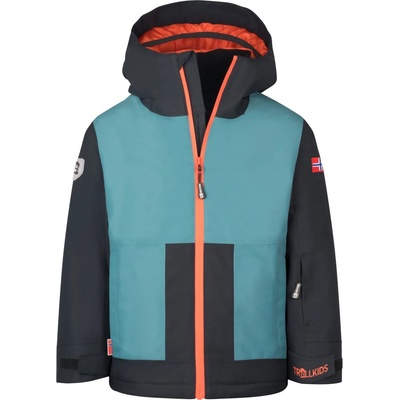 TROLLKIDS Детско зимно яке Trollkids Kid's Rauland Jacket Winter jacket - Stormy Blue / Black / Flame Orange - размер 98 (EU) (703-4006-0712)