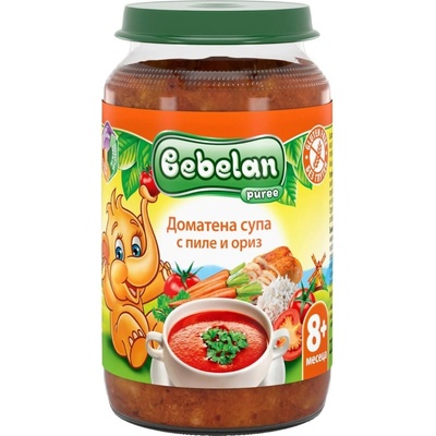 Bebelan Месно пюре Bebelan Puree - Доматена супа с пиле и ориз, 220 g (18694)