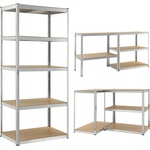 Funfit Home&Office Метален индустриален рафт с MDF плоскости 180x90x30см (3782)