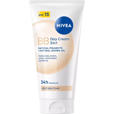 Nivea Skrášľujúci hydratačný krém 5 v 1 BB Cream SPF15 5in1 Beautifying Moisturizer světlý tón pleti 50 ml