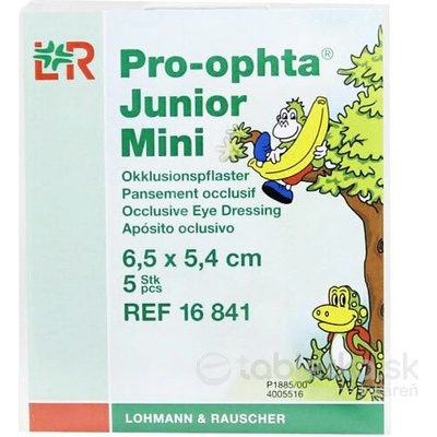 Pro-ophta Junior Mini očné krytie 5,4 x 6,5 cm 5 ks