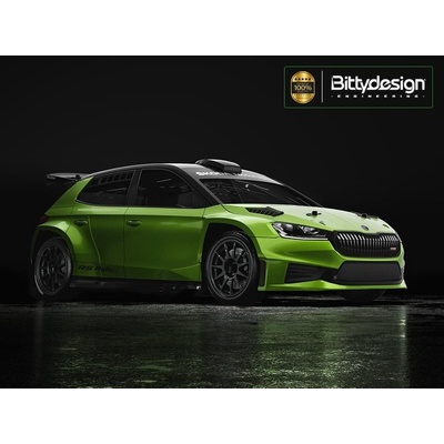 Bittydesign Karoserie čirá ŠKODA Fabia RS Rally2 1/10 rally 190 mm tvrdá 1,2 mm