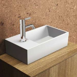 Ideal Standard Стенен умивалник Ideal Standard Atelier Extra, матово бял, 45 см, с отвор за смесител и ляв преливник (T3920V1)