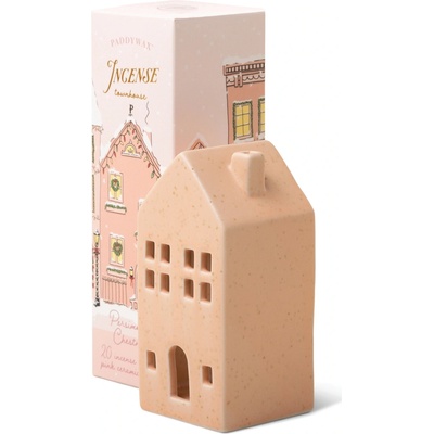 Paddywax Incense Holiday Village Ceramic Pink Townhouse - domeček na 20 vonných kuželů - Persimmon Chestnut