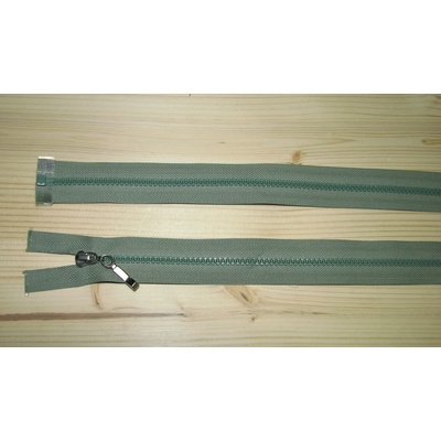 Kostenný zips zelená 3mm deliteľný jednosmerný 60cm