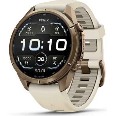 Garmin Fenix 9 Pro 43 mm AMOLED Gold Titanium Cream/Fog Gray 010-04335-26