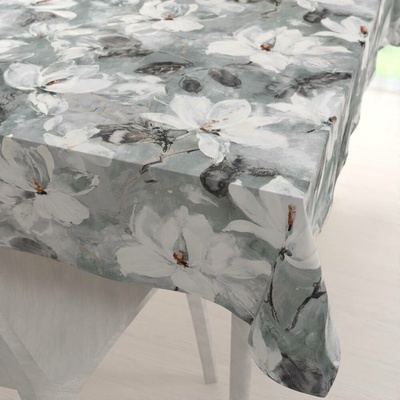 Biante Sametový ubrus Tamara TMR-016 Designové květiny na šedozeleném 140x220 cm
