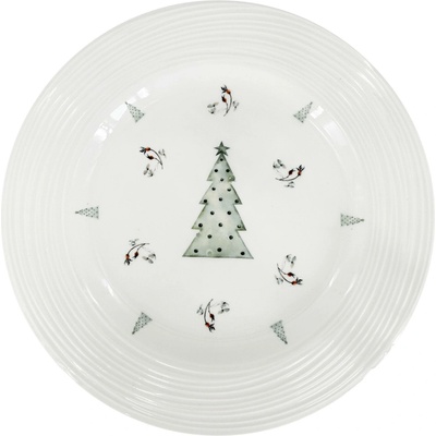 by inspire Porcelánový mělký talíř Croft Advent Berries 27,5cm, zelená/červená