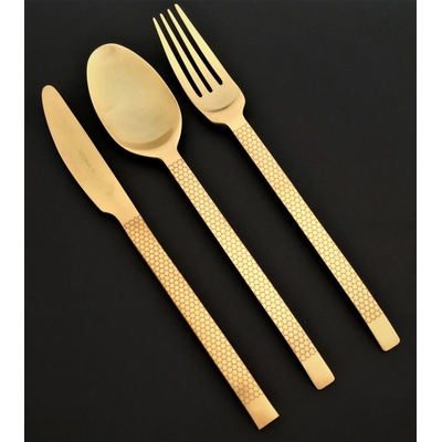 Herdmar (Португалия) Комплект гравирани прибори за хранене HERDMAR SPIGA №3 позлатени матирани - 36 части (Herdmar 080-3036-0517-190-0317)