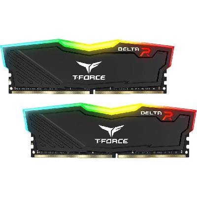 Памет Team Group T-Force Delta RGB Black DDR4 16GB (2x8GB) 3 (TEAM-RAM-4-BLK-8Gx2-3200)