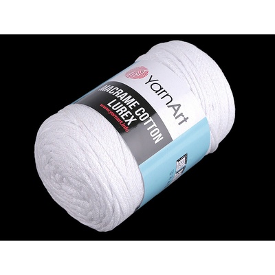 Pletací příze Macrame Cotton lurex 250 g Varianta: 1 (721) bílá AB, Balení: 1 ks 47192/108950/216852