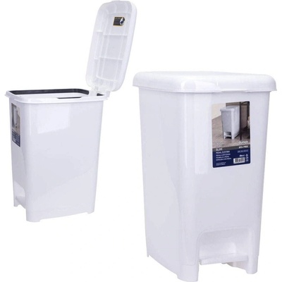 Dünya Plastik 10 л бял кош за боклук с педал Dunya модел Slim (01041)