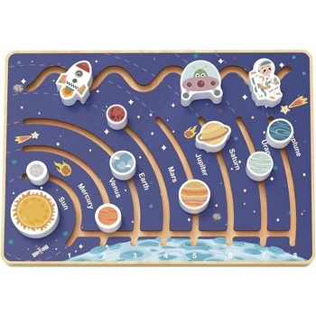 Tooky Toy Дървен лабиринт Tooky Toy - Космос (111424)