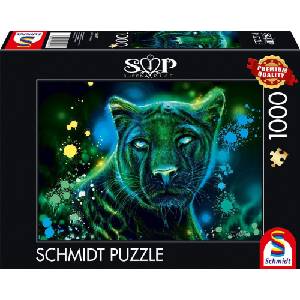 Schmidt Spiele Пъзел Schmidt от 1000 части - Синьо-зелена пантера (58517)