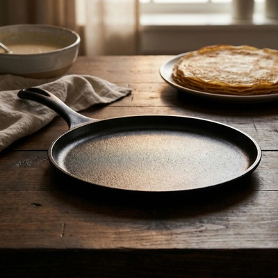 Lodge Litinová pánev na palačinky MAMBO černá 26 cm