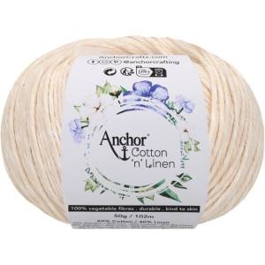 Anchor Cotton 'n' Linen 00001 Snowdropearl Плетене на една кука прежда (4680004-00001)