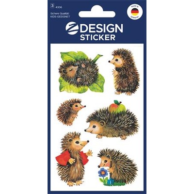 Avery zweckform Стикер, хартия, 3 листа, 76x120 mm, AVERY ZWECKFORM, "Z-Design No. 4306", таралежи (4306)