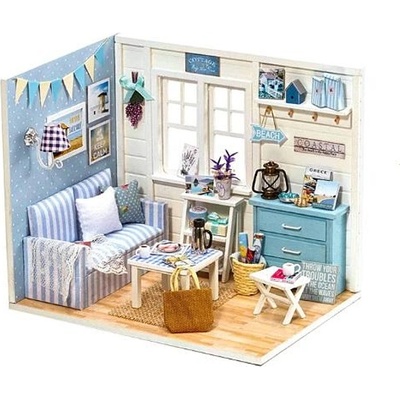 KIK Дървена къща за кукли модел за сглобяване led diy 3016 (5903039761124)
