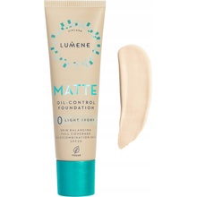 Lumene Nordic Makeup Matte fluidní make-up pro mastnou a smíšenou pleť 0 Light Ivory 30 ml