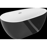 Mexen Eos свободно стояща вана 150 x 75 см, бяла/черна, преливник хром - 52471507575-01 (52471507575-01)