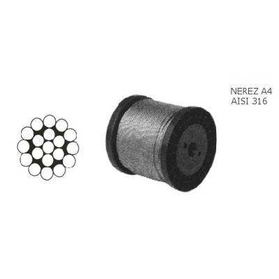 MTR Lano z nerezové oceli A4 DIN3055 (7×7) v PVC Velikost: 2/3mm, Varianta: Lano nerezové, ocel A4 DIN3055 (7×7) v PVC 2/3mm nerez A4, červené, povrchova-uprava: nerez A4, červené