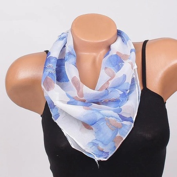 Image 1 of Фишу в бяло и сини цветя