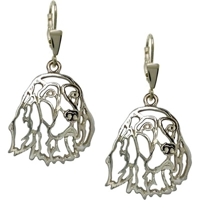 Strieborne Tlapky Anglický seter strieborné náušnice 675