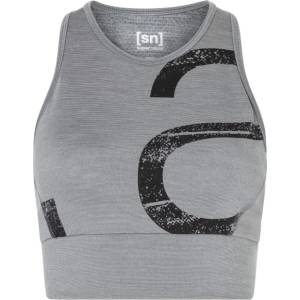 super. natural Дамски спортен сутиен super. natural Women's Capital Logo LF Top Sports bra - Cashmere Grey Melange / Jet Black (114-3791-0113)