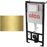 Alcadrain Комплект тоалетно казанче с вградена рамка Alca AM101/1120 и месингов бутон за активиране TURN-BRASS (AM101/1120+TURN-BRASS)