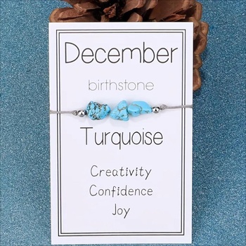 HARAHU Гривна с камък за месеца на раждане - Декември / Тюркоаз kp38757 (38757)