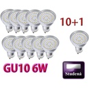 Ledlux LED žárovka GU10 6 W 500 L 230 V Studená bílá 10+1