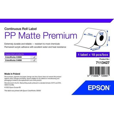 EPSON POKLADNÍ SYSTÉMY PP Matte Label Premium, Cont. Roll, 76mm x 29mm