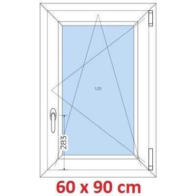 Soft Plastové okno 600 x 900 mm, otevíravé a sklopné, Antracit struktura/bílá