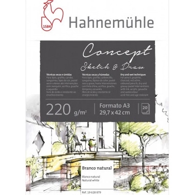 Hahnemühle skicár CONCEPT SKETCH & DRAW 220 gsm 20 listov A3