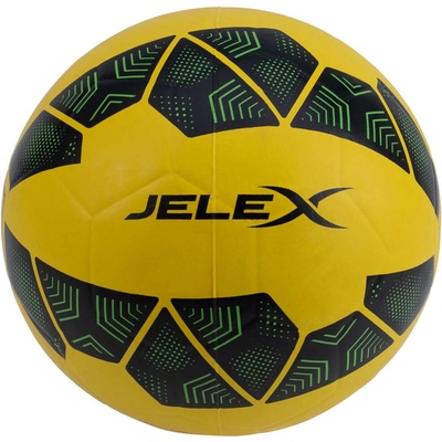 JELEX Футболна топка JELEX Bolzplatzheld Rubber Football black-yellow