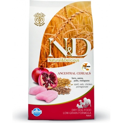 N&D Ancestral Grain Dog Adult Mini Chicken Spelt Oats & Pomegranate 2,5 kg