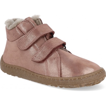 Froddo zimní barefoot boty Furry pink/gold