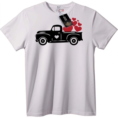 NOONEBRAND Тениска с камион и сърца - 2XL, White