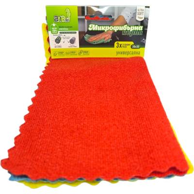 ARTE, Микрофибърни кърпи - Economy Pack 30x30, 3 бр