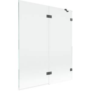 Mexen Lunar параван за вана 2-крилен десен 140 x 150 см, прозрачен, четка gun grey - 897-140-100-66-00-P (897-140-100-66-00-P)