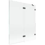 Mexen Lunar параван за вана 2-крилен десен 140 x 150 см, прозрачен, четка gun grey - 897-140-100-66-00-P (897-140-100-66-00-P)