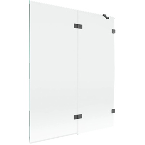 Mexen Lunar параван за вана 2-крилен десен 140 x 150 см, прозрачен, четка gun grey - 897-140-100-66-00-P (897-140-100-66-00-P)